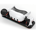 Miniatyrbild 2 av 5: Laddningsstation för Meta Quest 3 VR-headset och kontroller laddningsdocka Svart