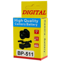 Miniatyrbillede 2 af 5: BP-511 Li-ion batteri til Canon EOS 40D/300D/5D/20D/30D/50D/10D/G5/G6 osv Black