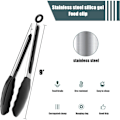 Miniatyrbillede 2 af 3: 9-tommer køkkenkogetang til salat/pasta/grillning/grill Black