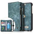 Pikkukuva 1 / 9: CASEME iPhone 6s 6 Retro Split läder plånboksfodral - Blå Blue