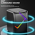 Miniatyrbilde 2 av 11: DARK ALIEN USB-høyttalere for skrivebord, datamaskin, bærbar PC, subwoofer med RGB Black