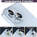 Miniatyrbillede 2 af 5: Til iPhone 15 / 15 Plus Lens Glitter Blue