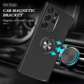 Miniatyrbilde 6 av 7: Samsung Galaxy S23 Ultra Finger Ring Kickstand Hybrid Case - Svart Black