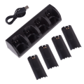 Miniatyrbillede 5 af 5: Kompatibel med Wii Ladestander Bluelight Ladestation til 4 controllere - Sort Black