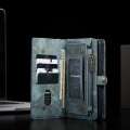 Miniatyrbild 4 av 11: CASEME Samsung Galaxy S21+ (Plus) Retro läder plånboksfodral Blå Blå