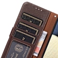 Miniatyrbillede 6 af 7: KHAZNEH Til OnePlus Nord CE4 Lite 5G Pung Telefon Etui RFID Blokerende Flip Cover - Brun/Blå Brown