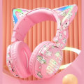 Pikkukuva 7 / 10: Cat Ears Bluetooth Headset mikrofoni Langattomat kuulokkeet - Musta Black