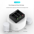 Miniatyrbillede 3 af 6: TELESIN S0-BCG-1 Til GoPro Hero 13 Batterioplader Dock Base 3 Opladningsboks Black