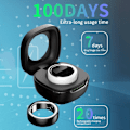 Miniatyrbilde 4 av 11: Multifunksjons Smart Ring Helse Tracker Søvn Hjertefrekvens Blod Oksygen Overvåking 18# Black