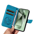 Miniatyrbild 4 av 9: För Samsung Galaxy S24 FE Fodral Ställ Plånboksfodral Fjärilsmönster - Blå Blå