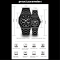 Miniatyrbillede 7 af 8: Armbåndsur Herre WLISTH Fashion Analog Quartz Ur Lysende Black