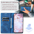 Miniatyrbillede 3 af 7: Til Samsung Galaxy S25 tegnebogscover Cover Shell Mandala Blomstermønster Blue