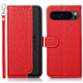 Pikkukuva 1 / 7: HAZNEH Google Pixel 9 Pro XL Lompakkokotelo Litchi-kuvio Puhelinkotelo Red