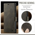 Pikkukuva 4 / 11: AUTSPACE A01 Retro lompakkokotelo Samsung Galaxy S23 Ultra - Kahvi Brown