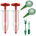 Miniatyrbild 1 av 9: 6 st / Set Plast Fröspridare Kit 5-Hastighet Rund Planter Dibber Frödispenser Röd