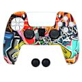 Miniatyrbilde 1 av 4: DATA FROG Silikondeksel for Sony Playstation 5 Gamepad med 2 Rocker Caps Multicolor