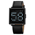 Miniatyrbillede 1 af 6: SKMEI Elektronisk Armbåndsur Digitalt Ur Dato Armbåndsur - Sort Læder Black