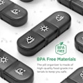 Miniatyrbillede 2 af 5: 21 Grids Pill Box Syv dage om ugen Sorteringsboks bærbar Black