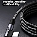 Miniatyrbilde 6 av 7: UGREEN 2m 100W hurtigladekabel USB-C datakabel buet Black