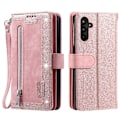 Miniatyrbillede 4 af 9: Til Samsung Galaxy A26 5G Etui med Lynlåslomme og 9 Kortlommer Pink gold