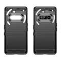 Miniatyrbillede 6 af 6: Kulfiber tekstur TPU-cover til Nothing Phone (3a) Black