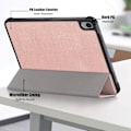 Pikkukuva 10 / 10: Kolminkertainen telinekotelo iPad 10.9 (2022) -tabletin suojukselle - ruusukulta Pink gold
