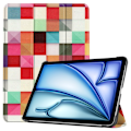 Miniatyrbilde 1 av 8: Etui for iPad Air 11 (2024) - Tri-fold Stativ Tablettdeksel - Trekantgitter Multicolor