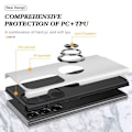 Pikkukuva 4 / 7: Samsung Galaxy S23 Ultra Finger Ring Kickstand Hybrid Case - Silver Silver