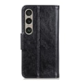 Miniatyrbillede 6 af 6: Til Sony Xperia 1 VI Tekstureret Split Pung Taske - Sort Black