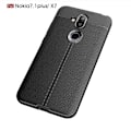 Miniatyrbillede 2 af 5: Litchi Grain TPU Bagtelefon Taske til Nokia 8.1 - Sort Black