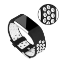 Pikkukuva 1 / 5: Bi-color Multihole Soft Silicone Sport Watch Band Strap for Fitbit Charge 2 Black
