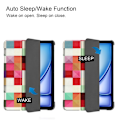 Miniatyrbilde 5 av 8: Etui for iPad Air 11 (2024) - Tri-fold Stativ Tablettdeksel - Trekantgitter Multicolor