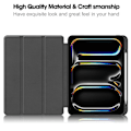 Miniatyrbilde 6 av 6: Etui for iPad Pro 11 (2024) med Tri-fold Stativ, Tablettdeksel med Penneholder Grey