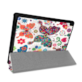 Miniatyrbillede 7 af 8: Pattern Printing Tri-fold Stand Cover Lenovo Tab E10 - Butterfly Multicolor