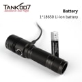 Miniatyrbild 1 av 6: TANK007 UC16 700 Lumens Ficklampa uppladdningsbar Svart