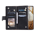 Miniatyrbild 7 av 9: För Xiaomi Redmi 14C Zipper Wallet Case Rhombus Stitching Line Telefonfodral Svart
