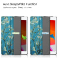 Pikkukuva 3 / 8: Apple iPad 10.2 (2019) Pattern PU kolminkertainen jalusta tablettikotelo - Kukka Multicolor