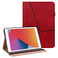 Miniatyrbillede 1 af 11: Til iPad 10.2 (2021)/(2020)/(2019) Almindeligt PU-læder tabletcover Red