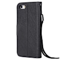 Miniatyrbillede 7 af 11: Pung Læder Stativ Taske til iPhone SE/5s/5 - Sort Black