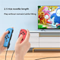 Miniatyrbillede 8 af 8: 2 i 1 opladningskabel kompatibel med Nintendo Switch Joy-Con 2,5 m forlænget USB-opladerledning Black