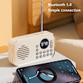 Miniatyrbild 3 av 7: Bluetooth 5.0 FM-radio 3,5 mm ljudkabel TF-kort U Disk Beige