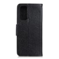 Pikkukuva 3 / 11: Huawei P Smart 2021 Textured Split Leather Wallet Case Black