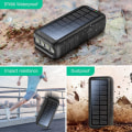Miniatyrbild 9 av 11: Handvev 30000mAh Sol PowerBank Lightning/USB-C/Mikrokabel Orange