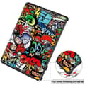 Miniatyrbilde 3 av 7: For OnePlus Pad 2 Tri-fold Stativ Våkne / Sove Deksel Tablettveske - Graffiti Multicolor