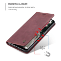 Pikkukuva 9 / 9: CASEME Retro Lompakkokotelo Samsung Galaxy A12 - Viininpunainen Red