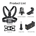 Miniatyrbillede 4 af 4: 6-i-1 tilbehør til GoPro Hero med brystbælte-mobilclips mm Black