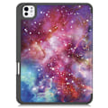 Pikkukuva 2 / 5: iPad Pro 11 (2024) Kolminkertainen Teline Tabletin Suojakuori Kynäpidikkeellä - Galaxy Multicolor
