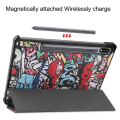 Pikkukuva 6 / 9: Tri-fold Stand Smart Case for Samsung Galaxy Tab S7 / S8 - Graffiti Multicolor