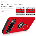 Miniatyrbillede 7 af 7: Til Google Pixel 9 / Pixel 9 Pro Fingerring Kickstand Hybrid Taske Red