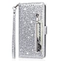 Miniatyrbild 3 av 5: För Samsung Galaxy A56 5G Ställbart Glitterfodral med Dragkedjeficka - Silver Silver